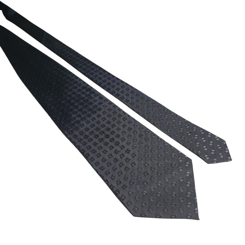 Di Moggio Pure Silk Handmade Men Blue Gray Patterned Tie 58 Inches By 4 Inches